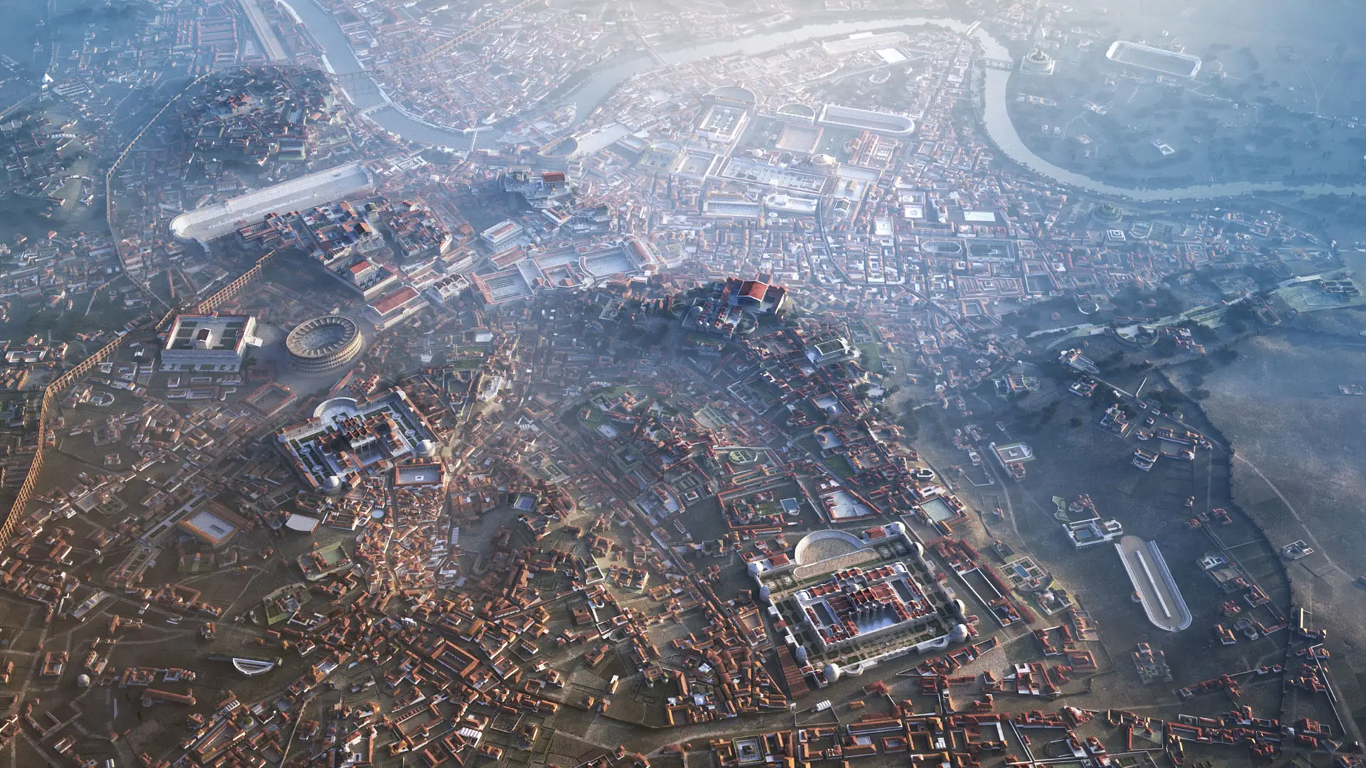 Ancient Rome city aerial view